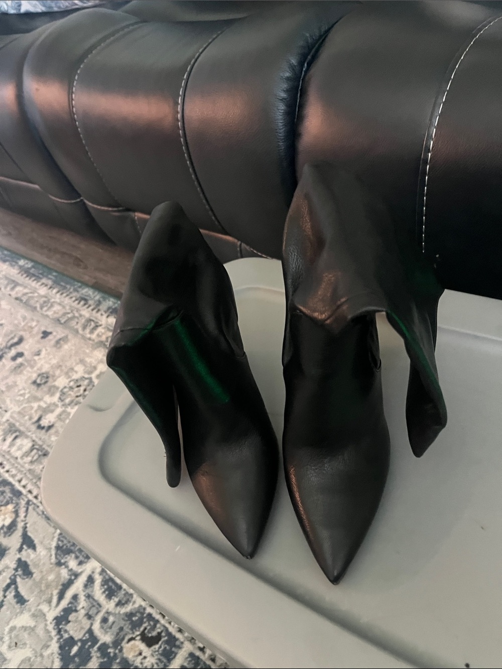 Black Pointed Toe Women's Heeled Boots -